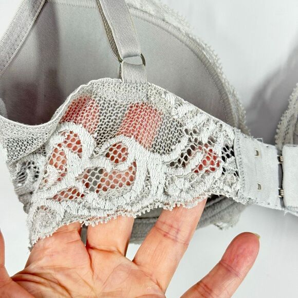 C 13 Natori gray lace Bliss Perfection Contour Underwire Bra size 32D - Picture 8 of 8